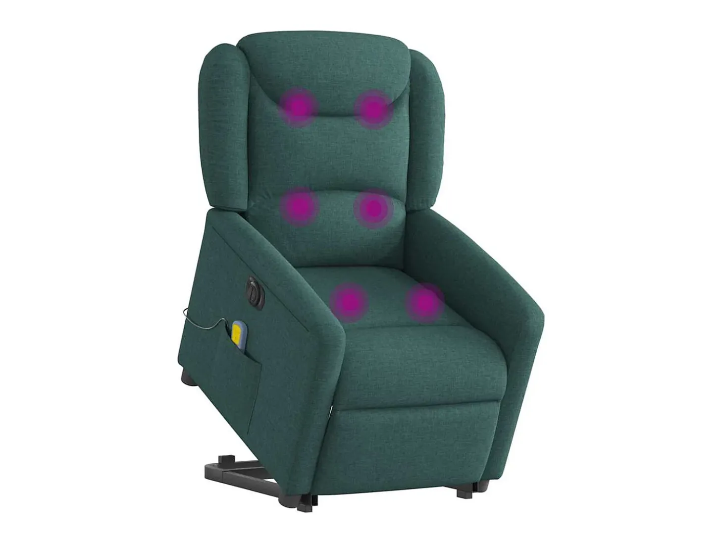 Poltrona elétrica elevatória massagens tecido verde-escuro SHL6925
