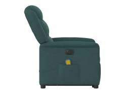 Poltrona elétrica elevatória massagens tecido verde-escuro SHL6925