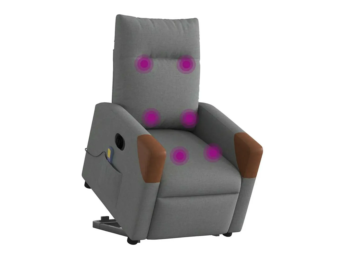 Poltrona elétrica elevatória massagens tecido cinzento-escuro SHL400504