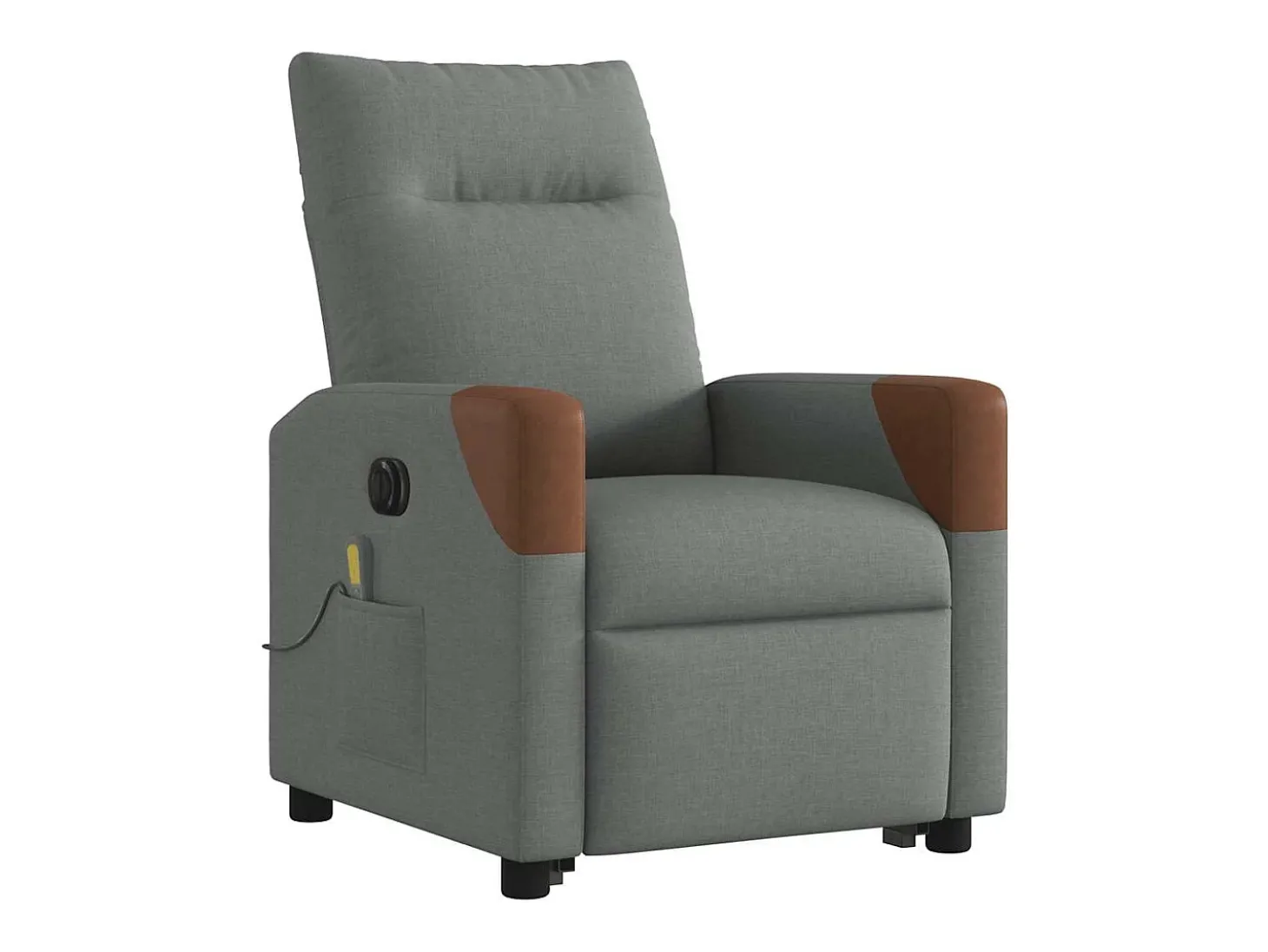 Poltrona elétrica elevatória massagens tecido cinzento-escuro SHL400504