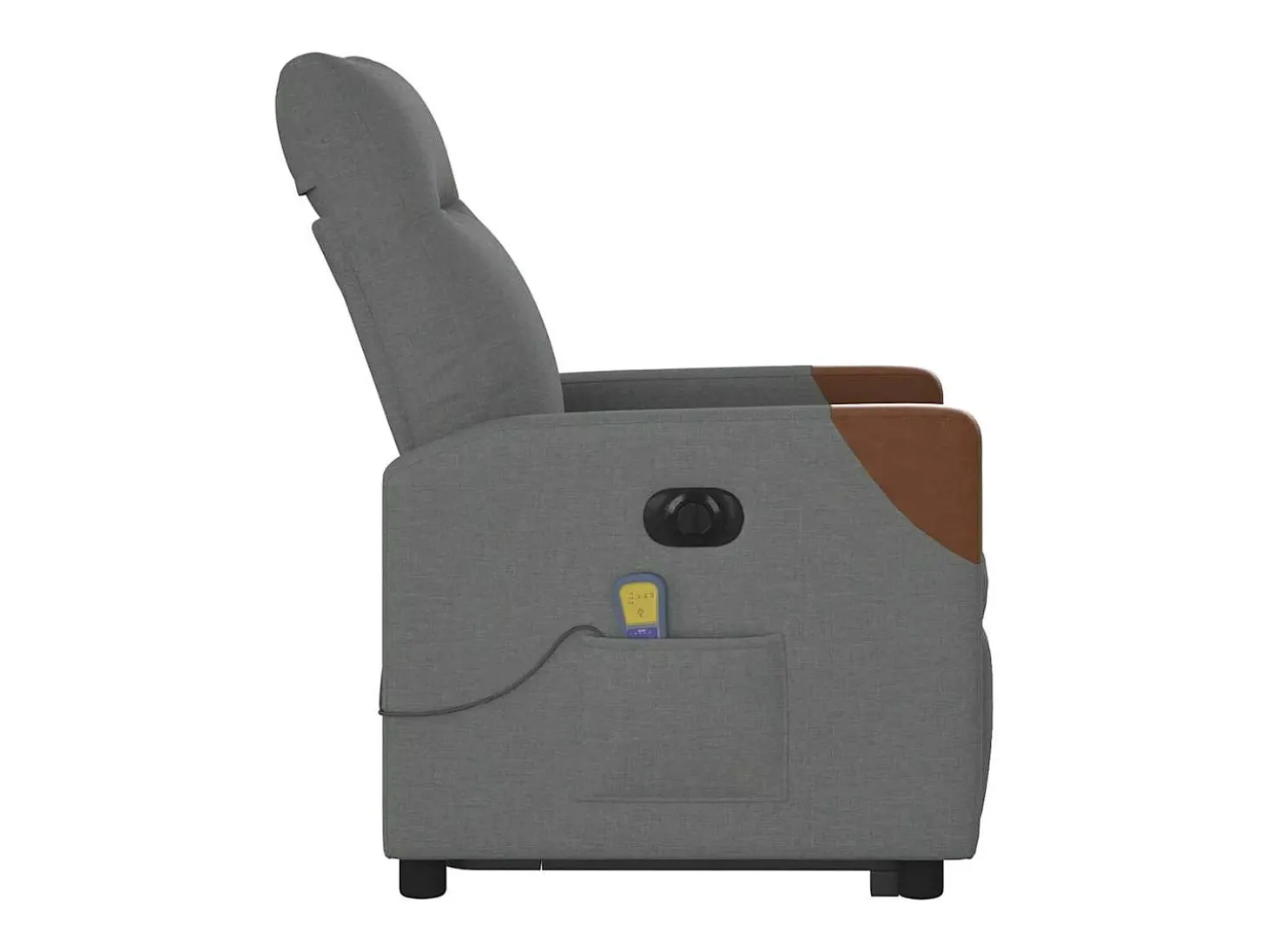 Poltrona elétrica elevatória massagens tecido cinzento-escuro SHL400504
