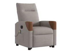 Poltrona elétrica elevatória massagens tecido cinza-acastanhado SHL33117