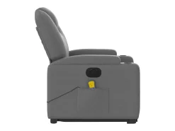 Poltrona elétrica elevatória massagens tecido cinzento-escuro SHL628220