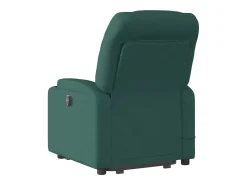 Poltrona elétrica elevatória massagens tecido verde-escuro SHL116441