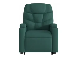 Poltrona elétrica elevatória massagens tecido verde-escuro SHL116441