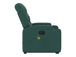 Poltrona elétrica elevatória massagens tecido verde-escuro SHL116441