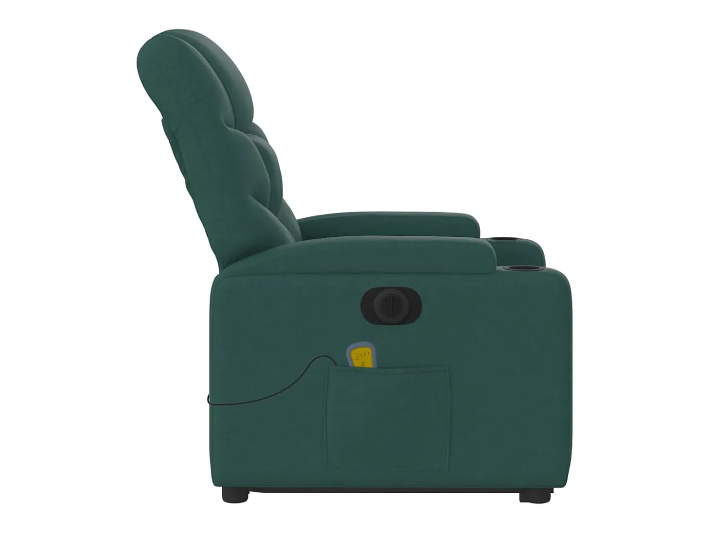 Poltrona elétrica elevatória massagens tecido verde-escuro SHL116441