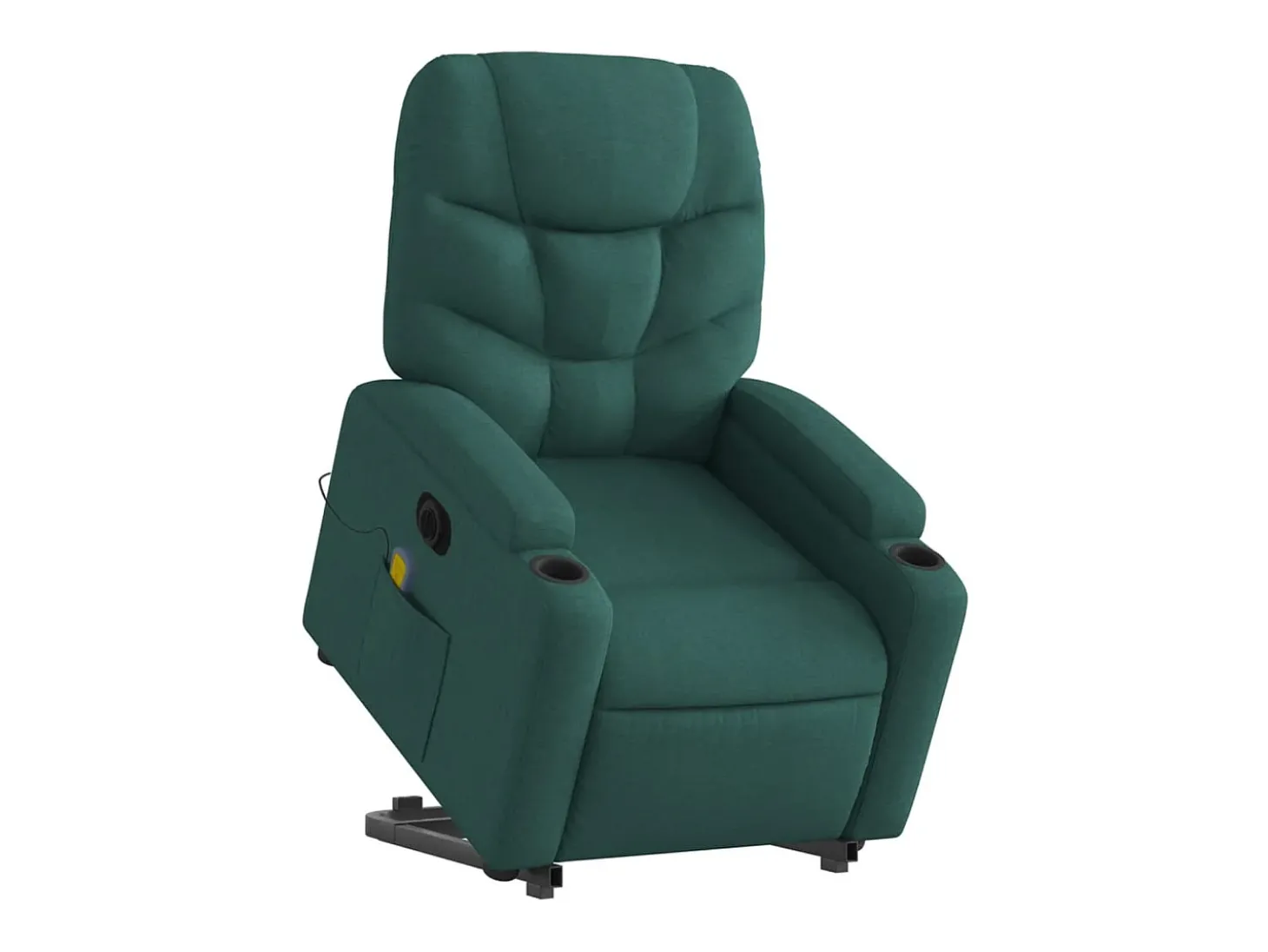 Poltrona elétrica elevatória massagens tecido verde-escuro SHL116441
