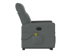 Poltrona elétrica elevatória massagens tecido cinzento-escuro SHL239991
