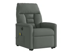 Poltrona elétrica elevatória massagens tecido cinzento-escuro SHL247448