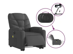 Poltrona elétrica elevatória massagens tecido cinzento-escuro SHL927994