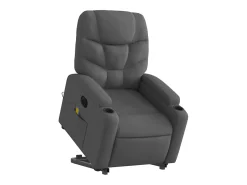 Poltrona elétrica elevatória massagens tecido cinzento-escuro SHL927994