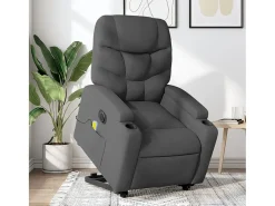 Poltrona elétrica elevatória massagens tecido cinzento-escuro SHL927994