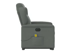 Poltrona elétrica elevatória massagens tecido cinzento-escuro SHL38968