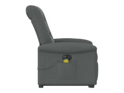 Poltrona elétrica elevatória massagens tecido cinzento-escuro SHL807448