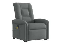Poltrona elétrica elevatória massagens tecido cinzento-escuro SHL807448