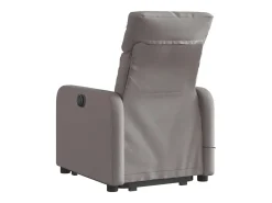Poltrona elétrica elevatória massagens tecido cinza-acastanhado SHL351508