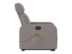 Poltrona elétrica elevatória massagens tecido cinza-acastanhado SHL351508