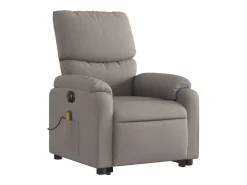 Poltrona elétrica elevatória massagens tecido cinza-acastanhado SHL694904