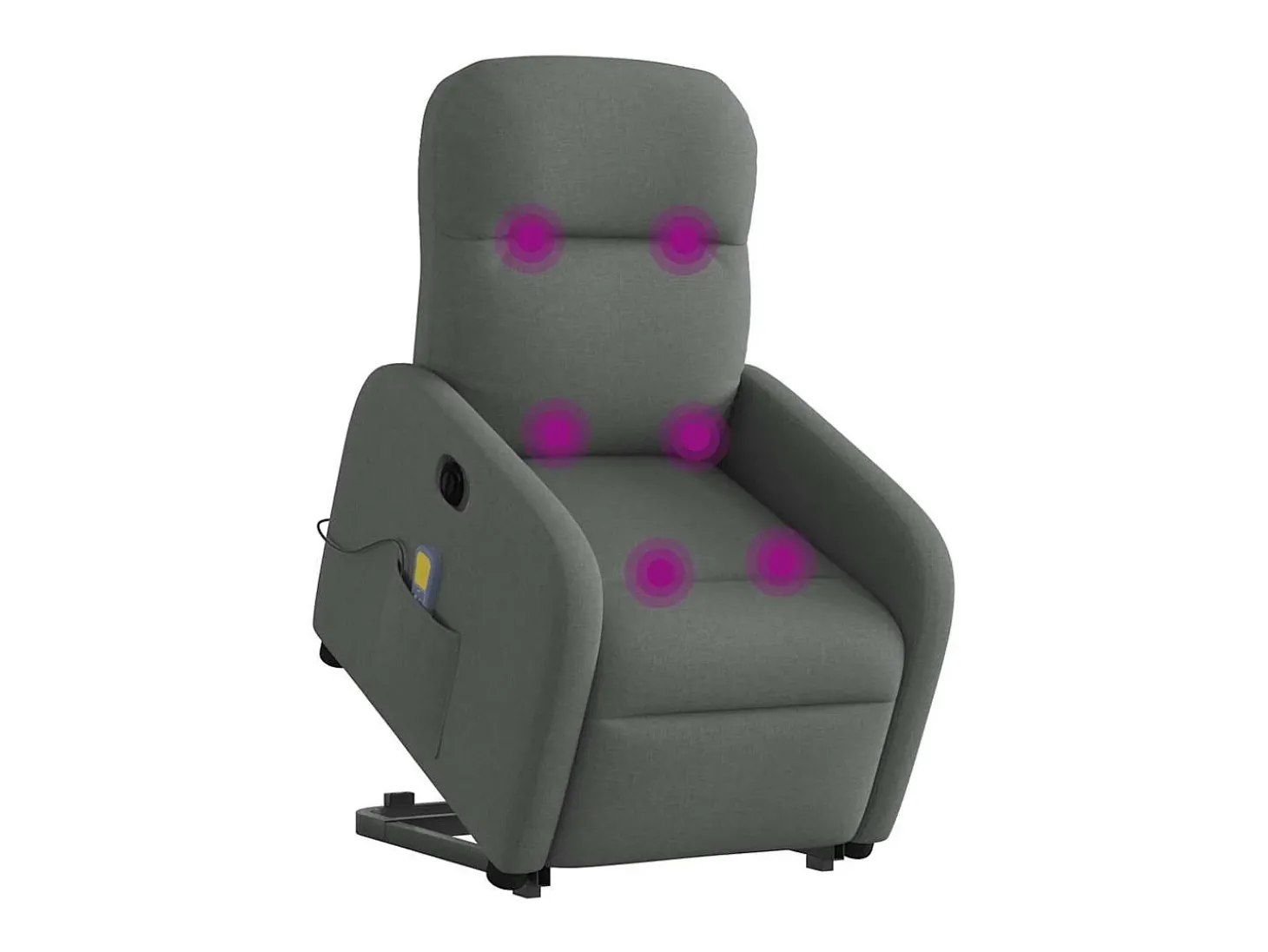 Poltrona elétrica elevatória massagens tecido cinzento-escuro SHL907029