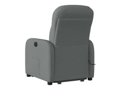 Poltrona elétrica elevatória massagens tecido cinzento-escuro SHL907029