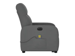 Poltrona elétrica elevatória massagens tecido cinzento-escuro SHL907029