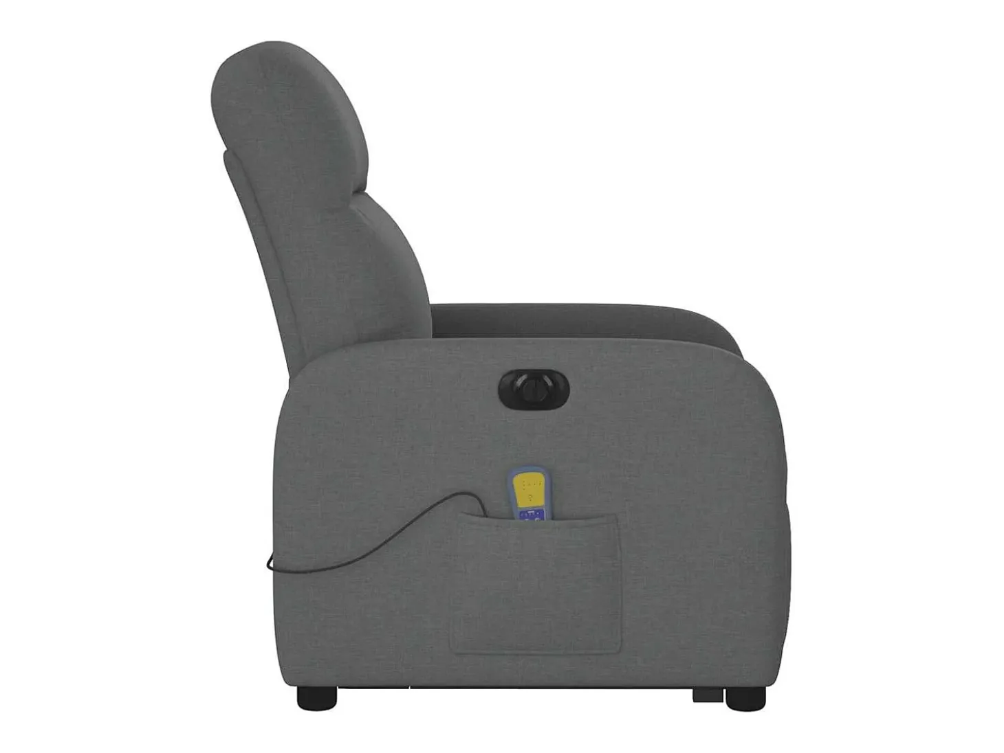 Poltrona elétrica elevatória massagens tecido cinzento-escuro SHL907029