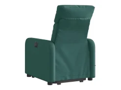 Poltrona elétrica elevatória massagens tecido verde-escuro SHL633421