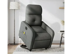 Poltrona elétrica elevatória massagens tecido cinzento-escuro SHL706744