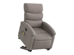 Poltrona elétrica elevatória massagens tecido cinza-acastanhado SHL106098