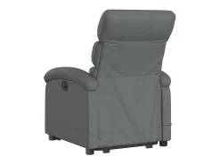 Poltrona elétrica elevatória massagens tecido cinzento-escuro SHL98527