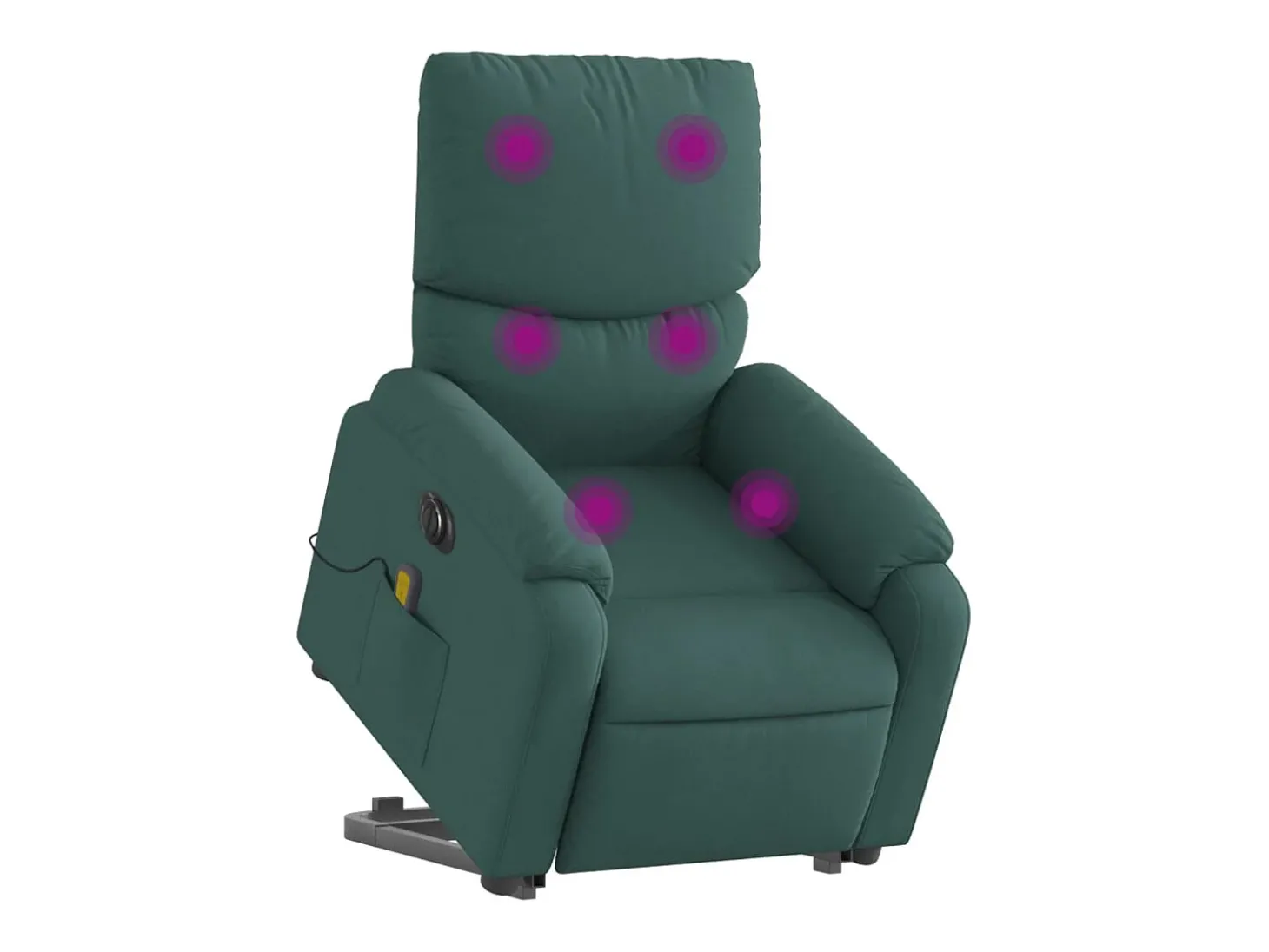 Poltrona elétrica elevatória massagens tecido verde-escuro SHL871055
