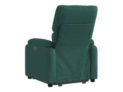 Poltrona elétrica elevatória massagens tecido verde-escuro SHL871055