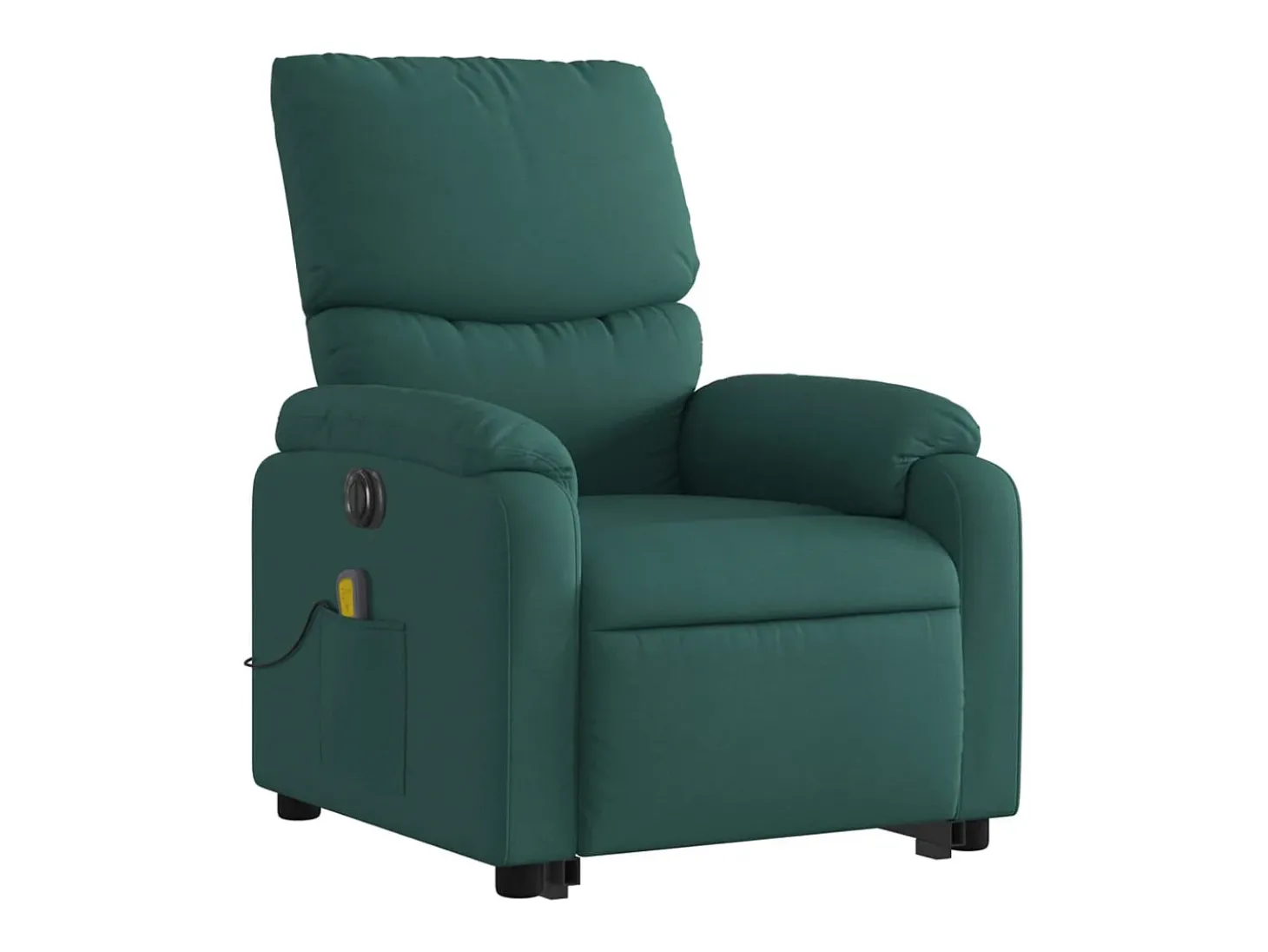 Poltrona elétrica elevatória massagens tecido verde-escuro SHL871055