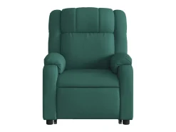 Poltrona elétrica elevatória massagens tecido verde-escuro SHL399391