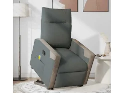 Poltrona elétrica elevatória massagens tecido cinzento-escuro SHL593971