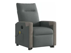 Poltrona elétrica elevatória massagens tecido cinzento-escuro SHL593971