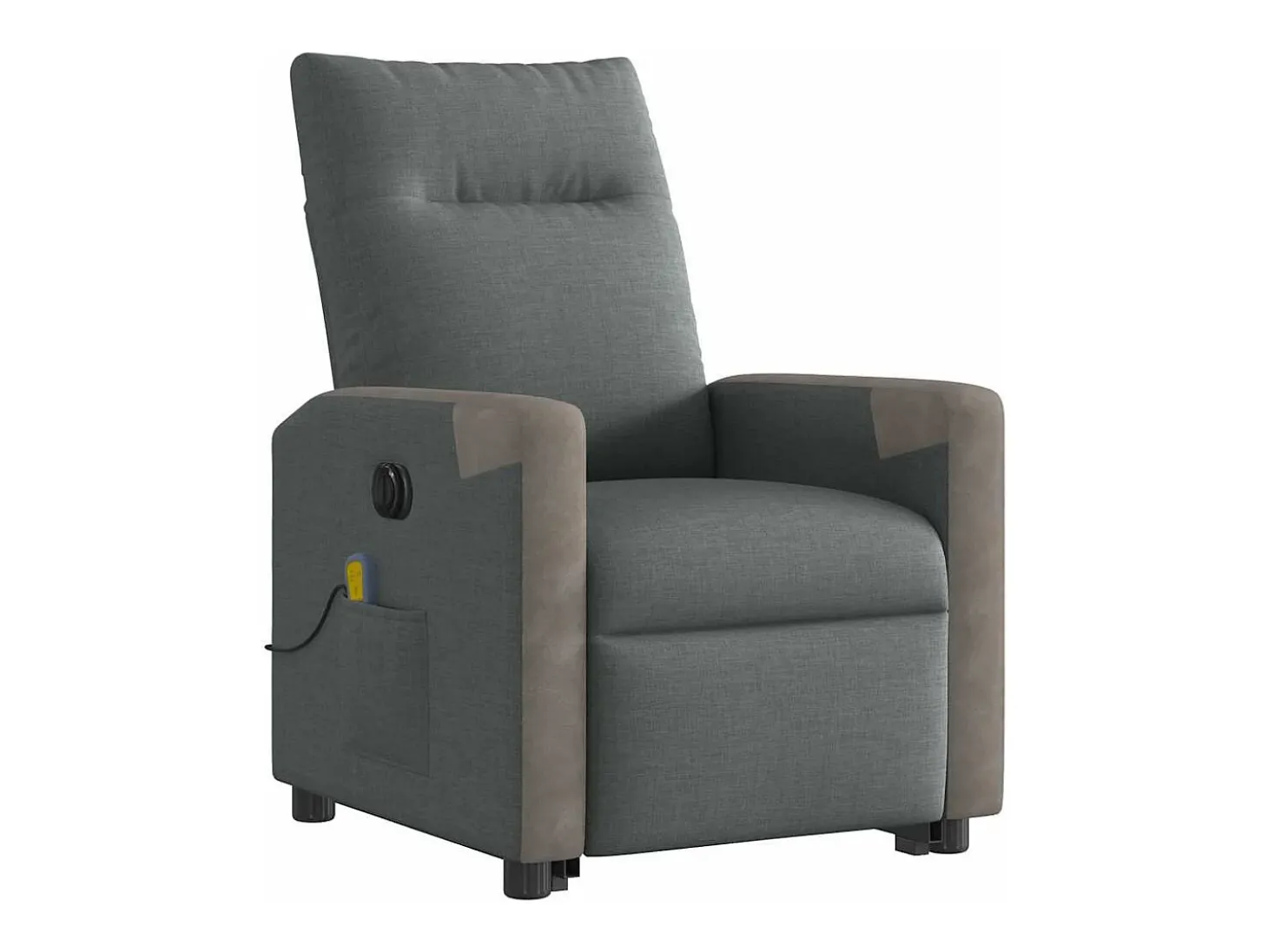 Poltrona elétrica elevatória massagens tecido cinzento-escuro SHL593971