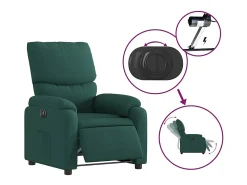 Poltrona elétrica reclinável tecido verde-escuro SHL344649