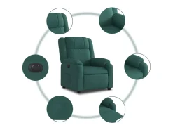 Poltrona elétrica reclinável tecido verde-escuro SHL827912