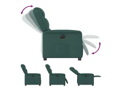 Poltrona elétrica reclinável tecido verde-escuro SHL251889
