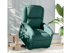 Poltrona elétrica reclinável/elevatória tecido verde-escuro SHL175877