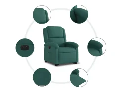 Poltrona elétrica reclinável/elevatória tecido verde-escuro SHL175877