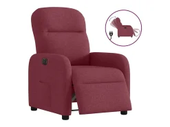 Poltrona elétrica reclinável tecido vermelho tinto SHL809307