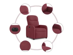 Poltrona elétrica reclinável tecido vermelho tinto SHL809307