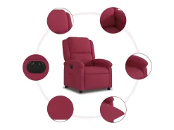 Poltrona elétrica reclinável veludo vermelho tinto SHL264337
