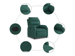Poltrona elétrica reclinável tecido verde-escuro SHL687987