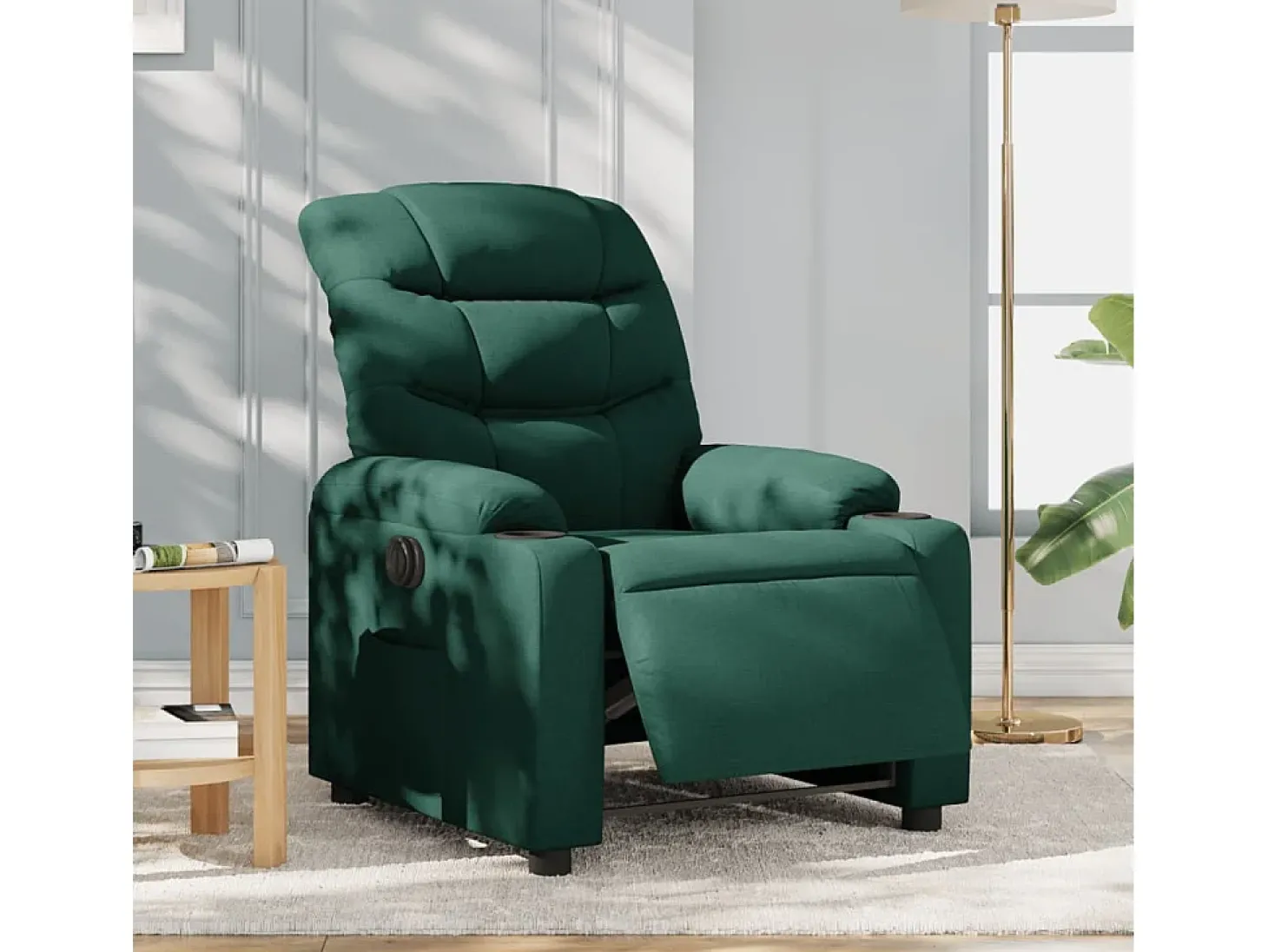 Poltrona elétrica reclinável tecido verde-escuro SHL208317