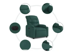 Poltrona elétrica reclinável tecido verde-escuro SHL208317