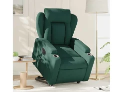 Poltrona elétrica reclinável/elevatória tecido verde-escuro SHL457378